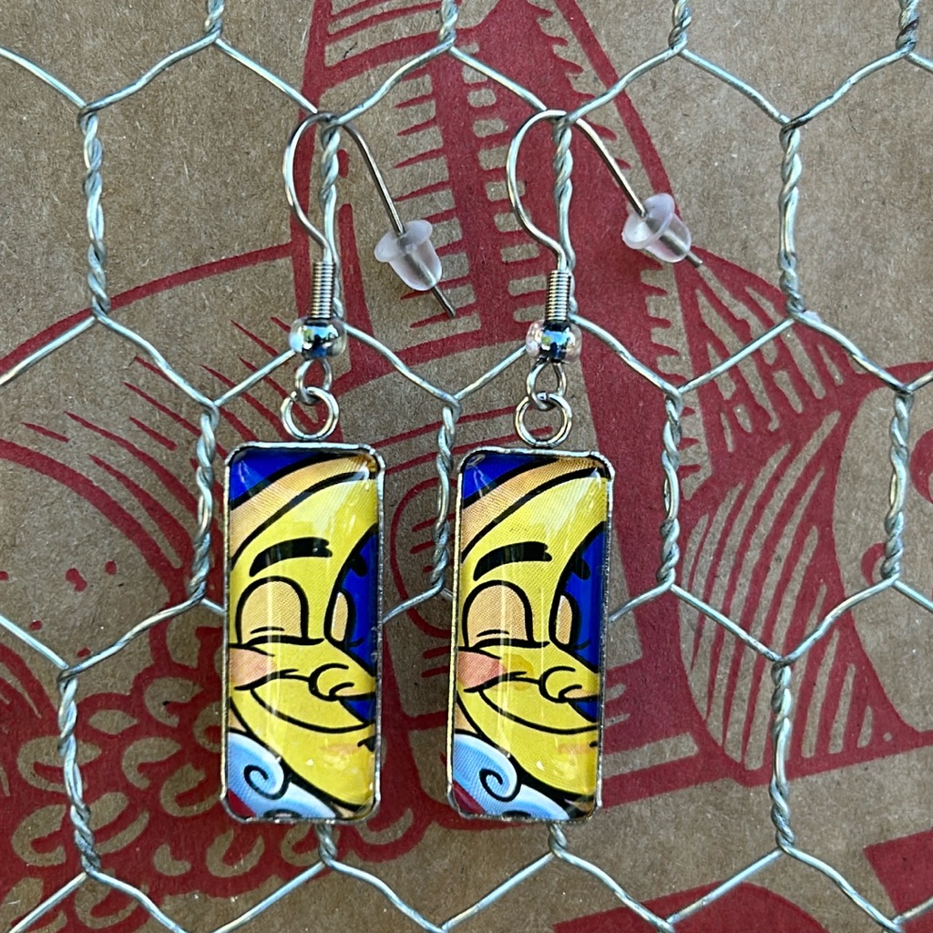 Trader Joe’s Rectangle Earrings Rose Parade Float Moon